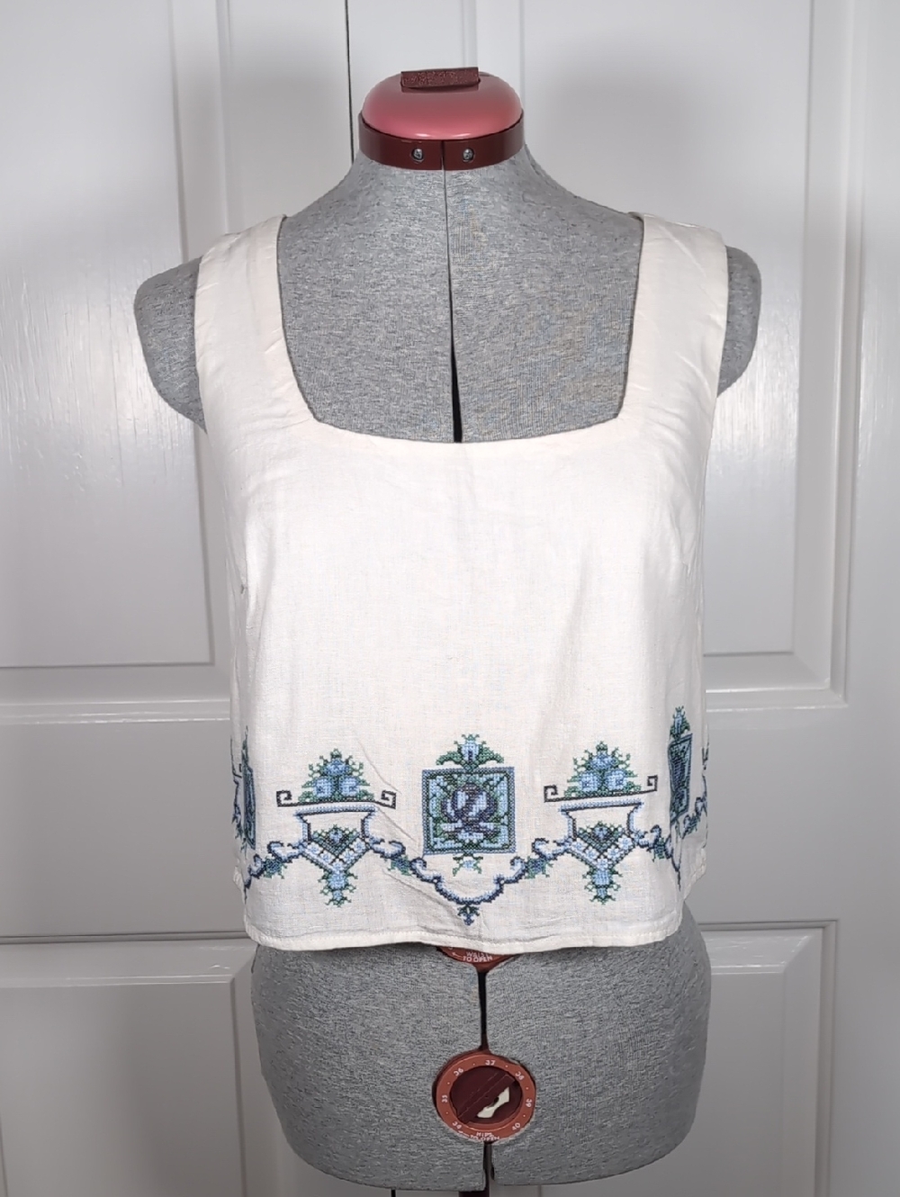Abercrombie & Fitch NWT White Embroidered Crop Top Boho Cottagecore Coquette XS